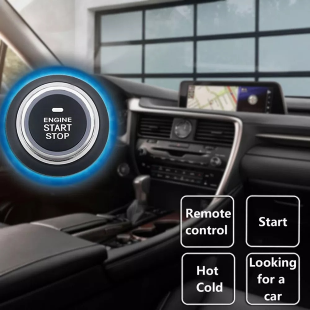 Система запуска двигателя кнопка Smart System START-STOP универсальная с подсветкой и режимом старта на холодную - изображение 4