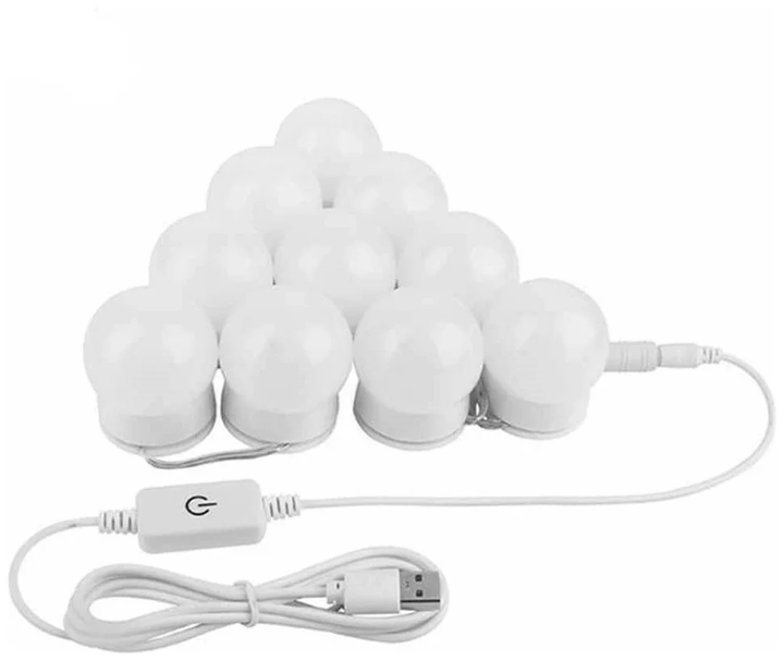 Лампочки для дзеркала Ledself 80-світлодіодне LED підсвічування з регулюванням яскравості на липучках для макіяжу 10 шт. - Фото 11 Лампочки для дзеркала Ledself 80-світлодіодне LED підсвічування з регулюванням яскравості на липучках для макіяжу 10 шт. - зображення 11