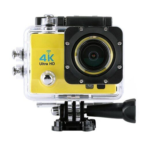 Экшн камера с аквабоксом для подводного плавания и набором креплений Action Camera QH30 Желтая+пульт - изображение 4