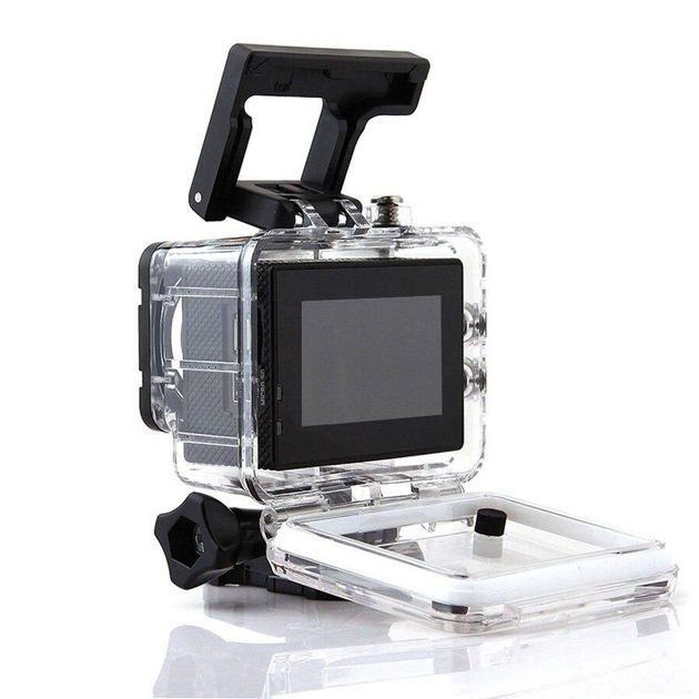 Экшн камера с аквабоксом для подводной съемки и креплениями Action Camera FR600 Wi-Fi Full HD + пульт ДУ Жёлтая - изображение 12