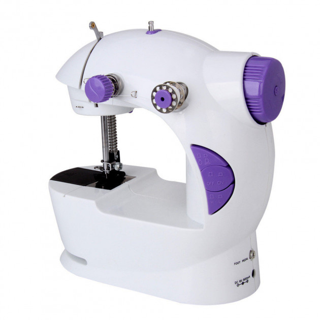 Портативная домашняя швейная машинка электрическая 4в1 UKC Sewing Kit FH202S с подсветкой от адаптера и педалью - изображение 9