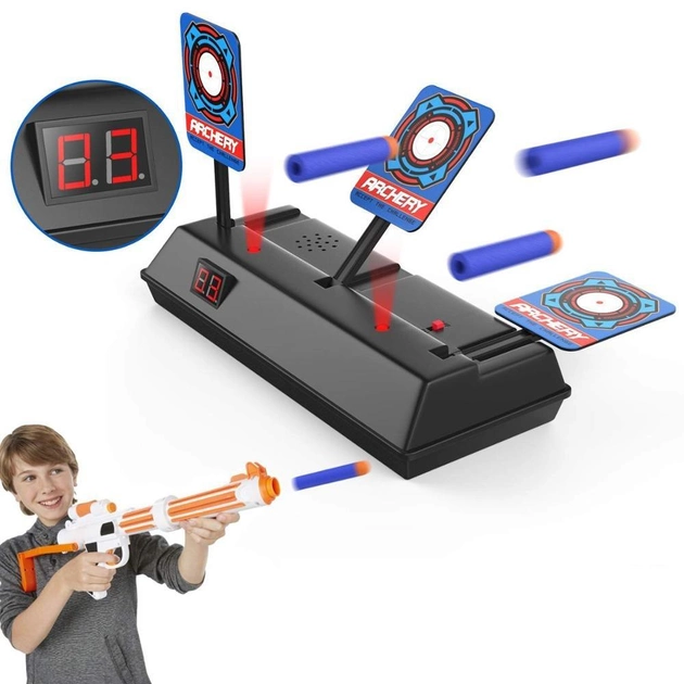 Електронна мішень SHOOT A TARGET іграшка тир для пристрілки з електроприводом для будь-яких видів дитячого зброї зі світлом та звуком - зображення 2
