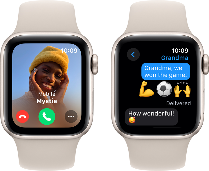 Smartwatch Apple Watch SE (2023) GPS 40mm Starlight Aluminium Case with Starlight Sport Band - S/M (MR9U3) - obraz 4