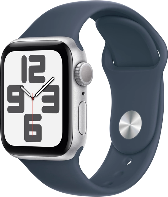 Смарт-годинник Apple Watch SE (2023) GPS 40mm Silver Aluminium Case with Storm Blue Sport Band - M/L (MRE23) - зображення 1