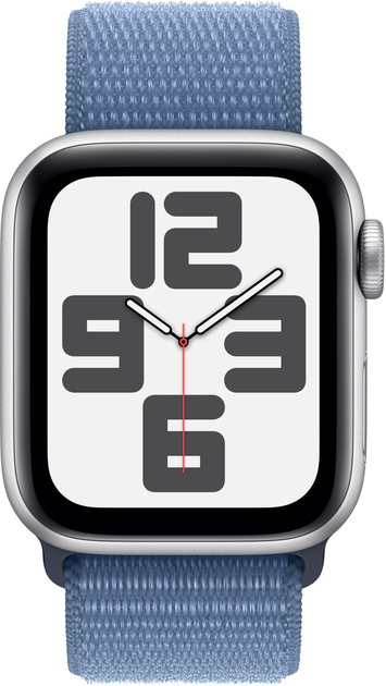 Smartwatch Apple Watch SE (2023) GPS 40mm Silver Aluminium Case with Winter Blue Sport Loop (MRE33) - obraz 2