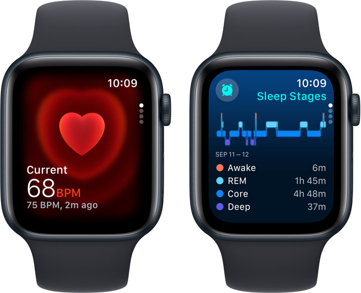 Smartwatch Apple Watch SE (2023) GPS 44mm Midnight Aluminium Case with Midnight Sport Band - M/L (MRE93) - obraz 5