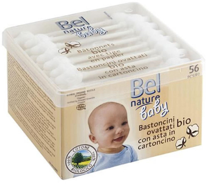 Ватні палички Bel Nature Safety Cotton Buds 56 шт (4046871004712) - зображення 1