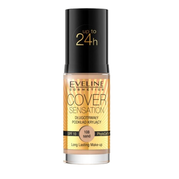 Тональний крем Eveline Cover Sensation SPF10 Long-Lasting Foundation 108 Sand 30 мл (5901761916126) - зображення 1