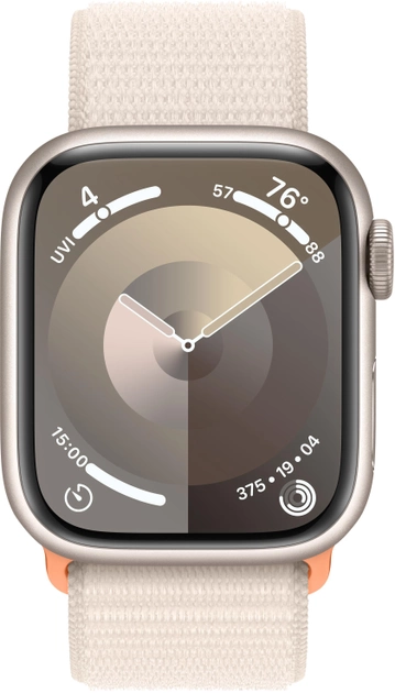 Smartwatch Apple Watch Series 9 GPS 41mm Starlight Aluminium Case with Starlight Sport Loop (MR8V3) - obraz 2