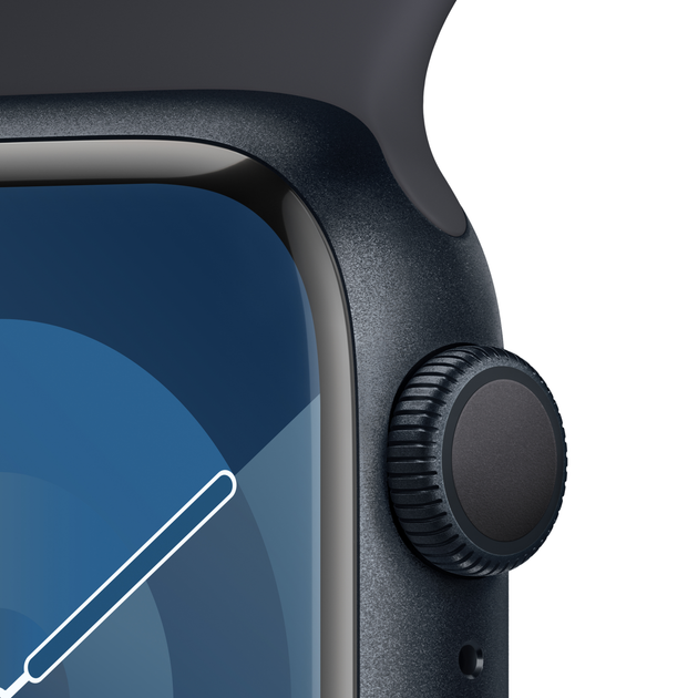 Смарт-годинник Apple Watch Series 9 GPS 41mm Midnight Aluminium Case with Midnight Sport Band - S/M (MR8W3) - зображення 3