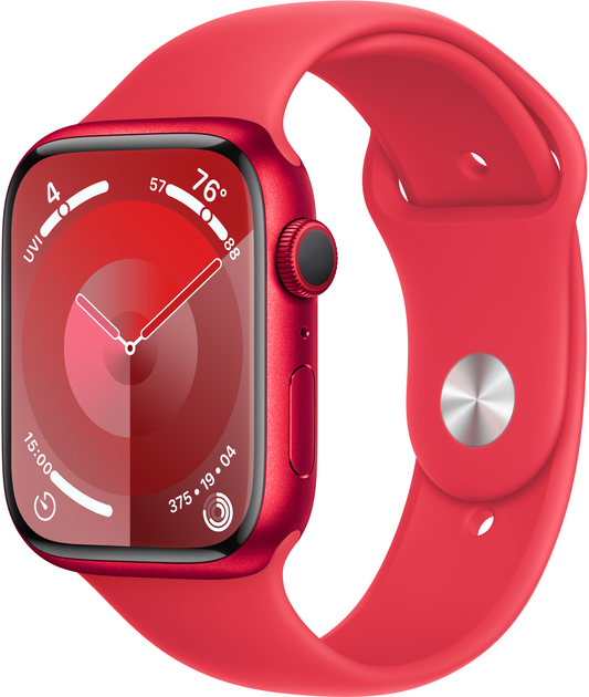 Смарт-годинник Apple Watch Series 9 GPS 45mm (PRODUCT) Red Aluminium Case with (PRODUCT) Red Sport Band - S/M (MRXJ3) - зображення 1