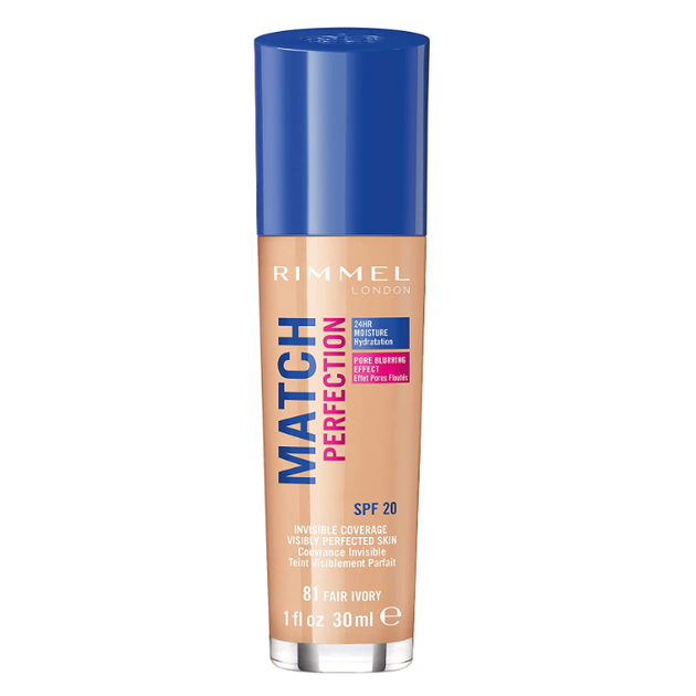 Podkład Rimmel London Match Perfection 24HR SPF20 Foundation 081 Fair Ivory 30ml (3614220954004) - obraz 1