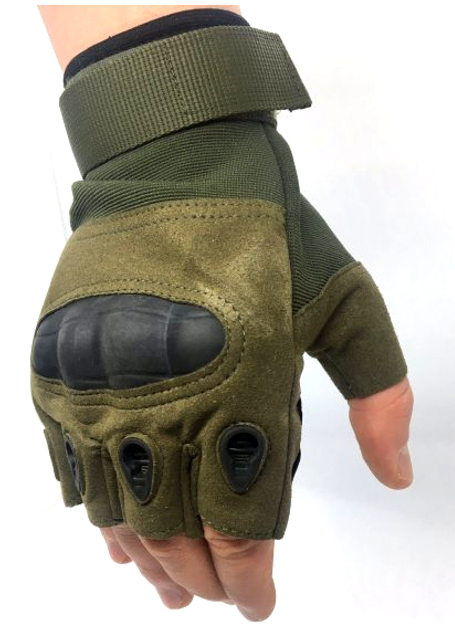 Тактичні рукавиці без пальців Combat М олива - изображение 1