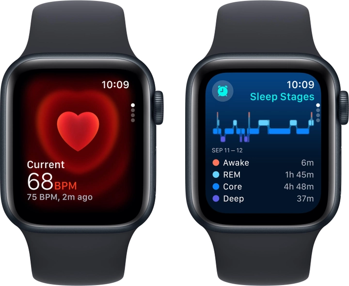 Smartwatch Apple Watch SE (2023) GPS + Cellular 44mm Midnight Aluminium Case with Midnight Sport Band - S/M (MRH53) - obraz 5