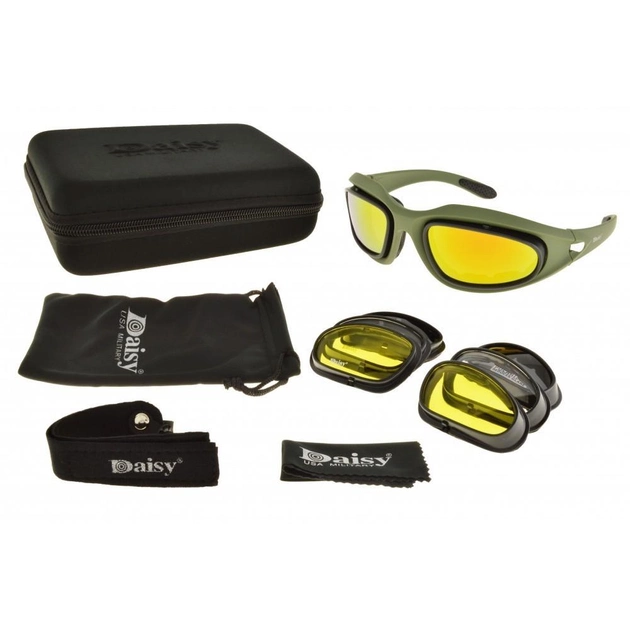 Зелёные тактические очки с комплектом линз. 3-38493 - изображение 1