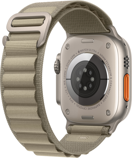 Смарт-годинник Apple Watch Ultra 2 GPS + Cellular 49mm Titanium Case with Olive Alpine Loop - Small (MREX3) - зображення 3