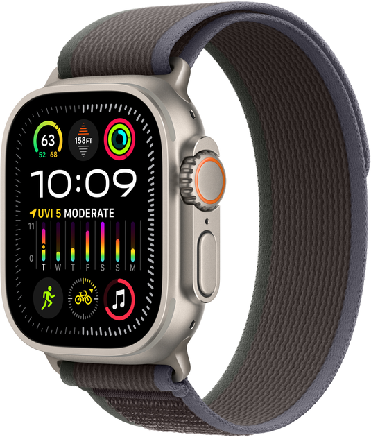 Smartwatch Apple Watch Ultra 2 GPS + Cellular 49mm Titanium Case with Blue/Black Trail Loop - M/L (MRF63) - obraz 1