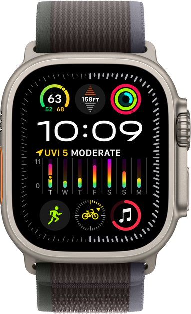 Smartwatch Apple Watch Ultra 2 GPS + Cellular 49mm Titanium Case with Blue/Black Trail Loop - S/M (MRF53) - obraz 2