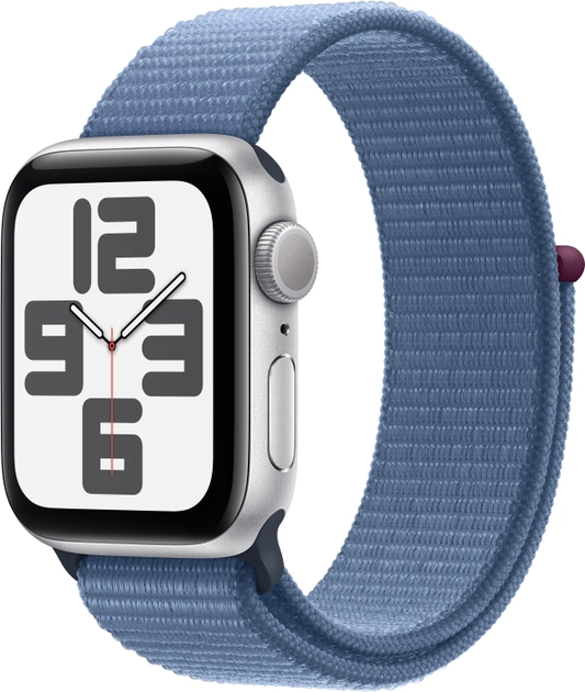 Smartwatch Apple Watch SE (2023) GPS + Cellular 44mm Silver Aluminium Case with Winter Blue Sport Loop (MRHM3) - obraz 1