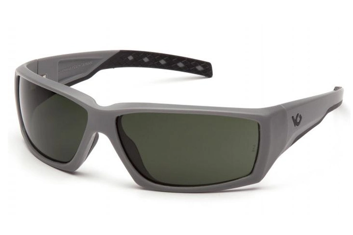Очки защитные открытые Venture Gear Tactical OverWatch Gray (forest gray) Anti-Fog, чёрно-зелёные в серой оправе - изображение 1