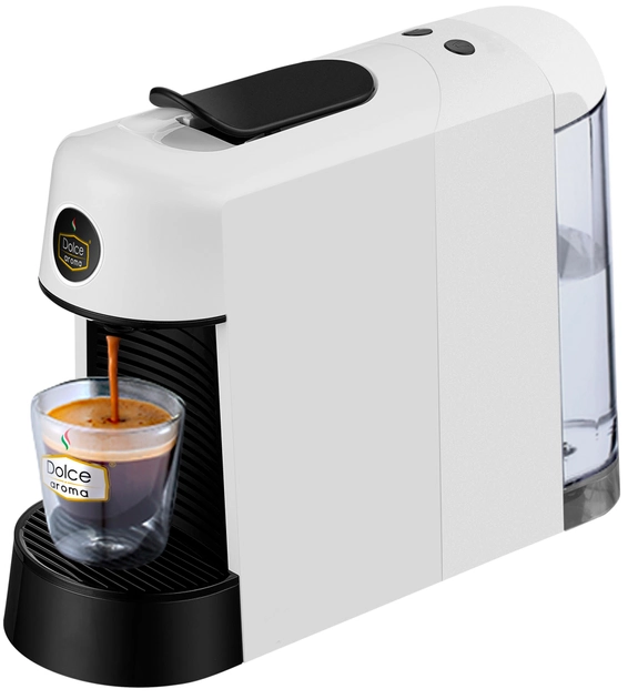 Акція на Кавоварка капсульна DOLCE AROMA PINTA зі системою Nespresso білий від Rozetka