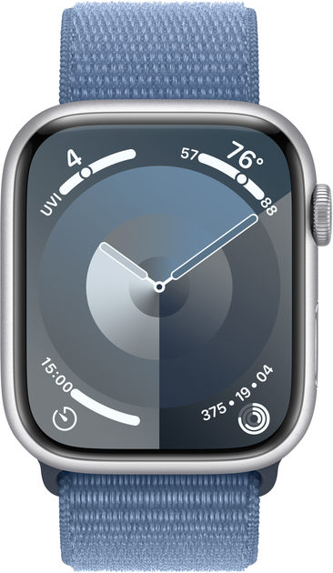 Смарт-годинник Apple Watch Series 9 GPS + Cellular 45mm Silver Aluminium Case with Winter Blue Sport Loop (MRMJ3) - зображення 2