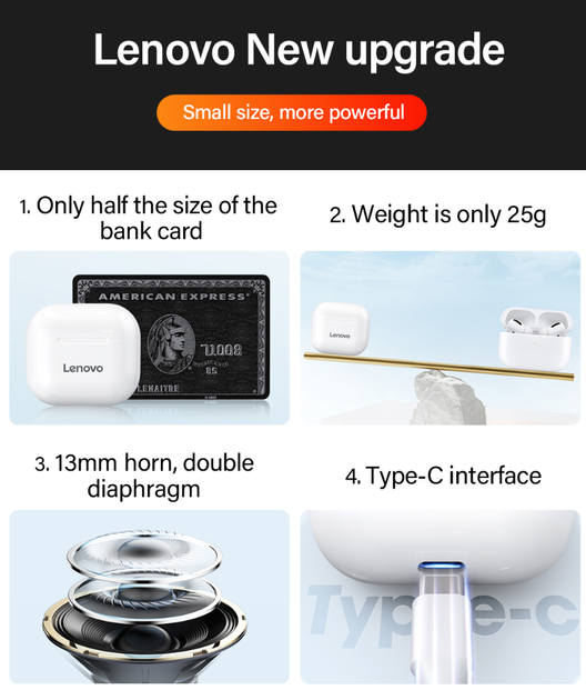 Бездротові навушники Lenovo LP40 Pro TWS Білі - зображення 2