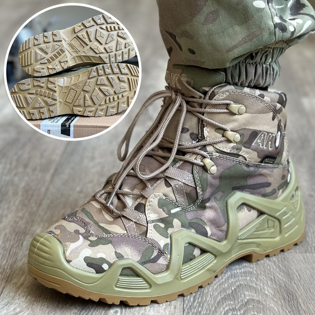 Чоловічі армійські черевики AK військові берці демісезонні Tactic тактичні берці Waterproof мультикам 45 розмір - зображення 1