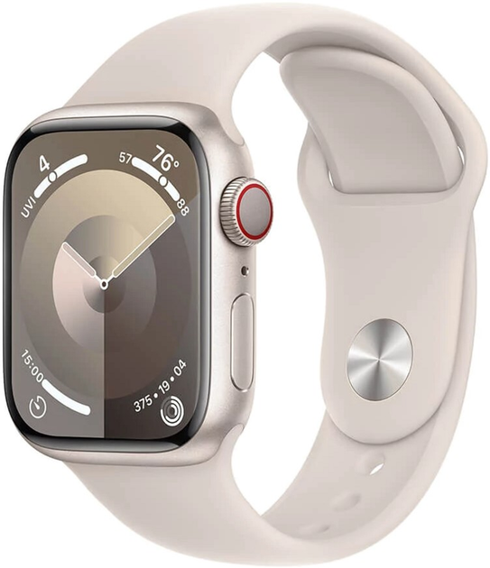 Smartwatch Apple Watch Series 9 GPS + Cellular 41mm Starlight Aluminium Case with Starlight Sport Band - M/L (MRHP3) - obraz 1