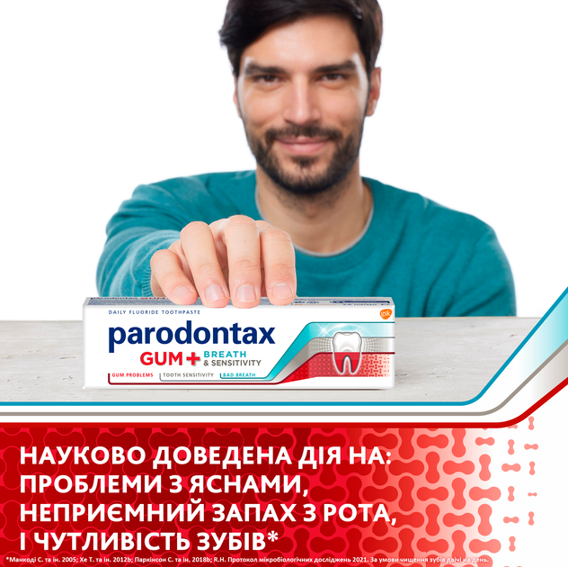 Зубна паста Parodontax Захист Ясен + Свіжий подих і Чутливість Зубів 75 мл (5054563120410) - изображение 2