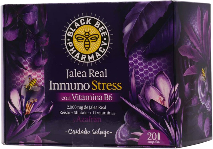 Suplement diety Black Bee Royal Jelly Immuno Stress 20 fiolek (3175681277458) - obraz 1