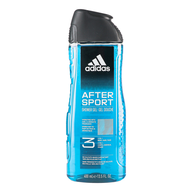 Żel pod prysznic Adidas After Sport Shower Gel 3 w 1 New Cleaner Formula dla mężczyzn 400 ml (3616303458904) - obraz 1