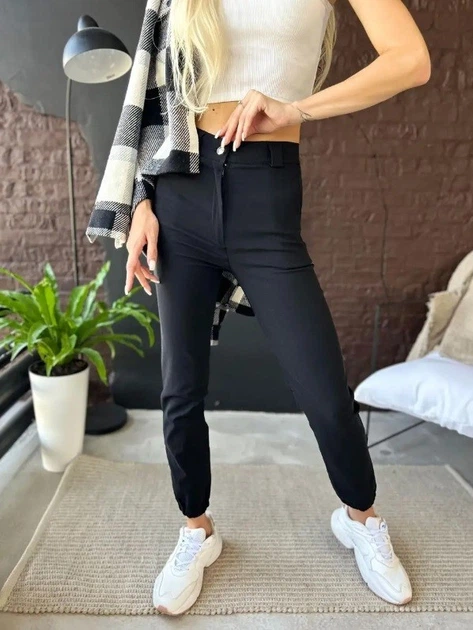 Женские брюки джоггеры Fashion 52 черный - изображение 2