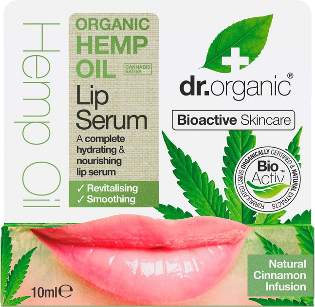 Olejek do ust Dr. Organic Hemp Oil Lip Serum 10 ml (5060391841304) - obraz 1