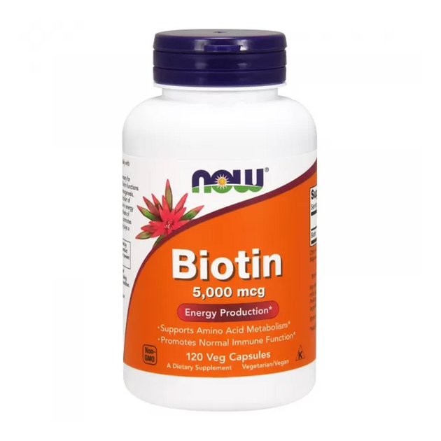 Біотин, Biotin, Now Foods, 5000 мкг, 120 вегетаріанських капсулNOW ...