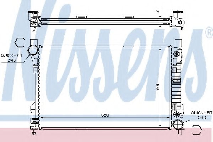 Радіатор MB C W 203(00-)C 160(+)[OE 203 500 03 03] Nissens (62786A) - зображення 1