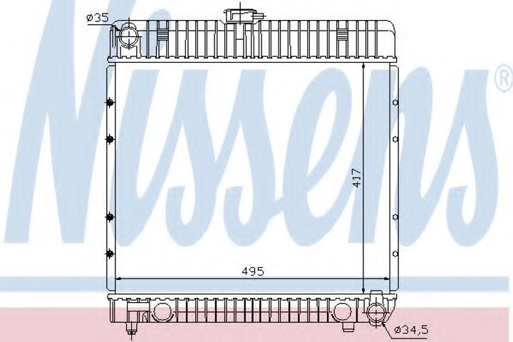 Радіатор MB S W 126(79-)280 S(+)[OE 123 500 37 03] Nissens (62710) - зображення 1