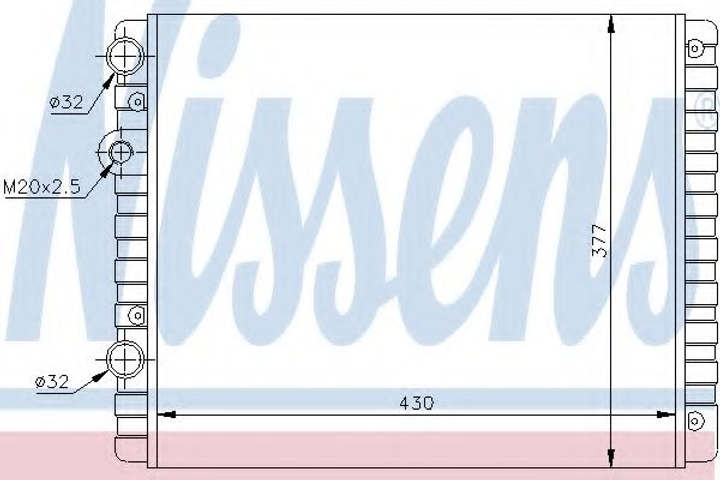 Радіатор SEAT AROSA(97-)1.0 i(+)[OE 6N0.121.253 AE] Nissens (652341) - зображення 1