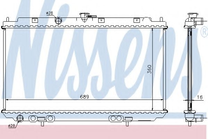 Радіатор NS ALMERA N16(00-)1.5 i 16V(+)[OE 21410-BM400] Nissens (67344A) - зображення 1