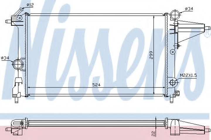 Радиатор OP VECTRA A(88-)1.4(+)[OE 1300088] Nissens (632231) - изображение 1