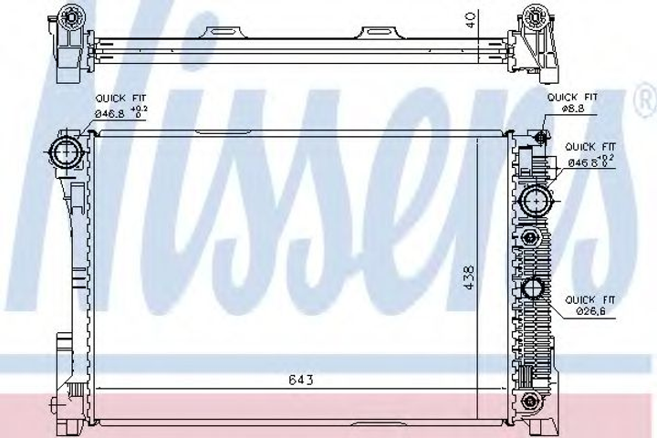 Радіатор MB C W 204(07-)C 180(+)[OE 204 500 06 03] Nissens (67162) - зображення 1