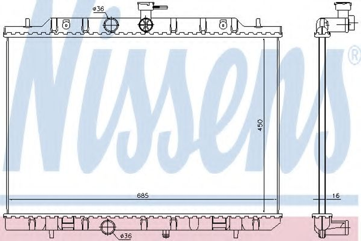 Радіатор NS X-TRAIL T31(07-)2.0 i 16V(+)[OE 21400-JG300] Nissens (67365) - зображення 1