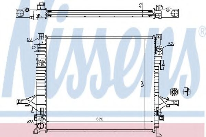 Радіатор VOLVO XC 90(02-)2.5 T(+)[OE 36000464] Nissens (65613A) - зображення 1