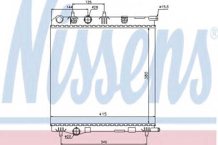 Радіатор CN C3(09-)1.4 GAS(+)[OE 1330.S4] Nissens (636002) - зображення 1