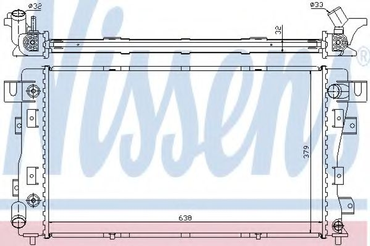 Радіатор CHR CONCORDE(93-)3.3 i V6 24V(+)[OE 4592052] Nissens (609771) - зображення 1