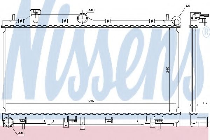Радіатор SU IMPREZA(08-)1.5 i 16V(+)[OE 45119-FG050] Nissens (67723) - зображення 1