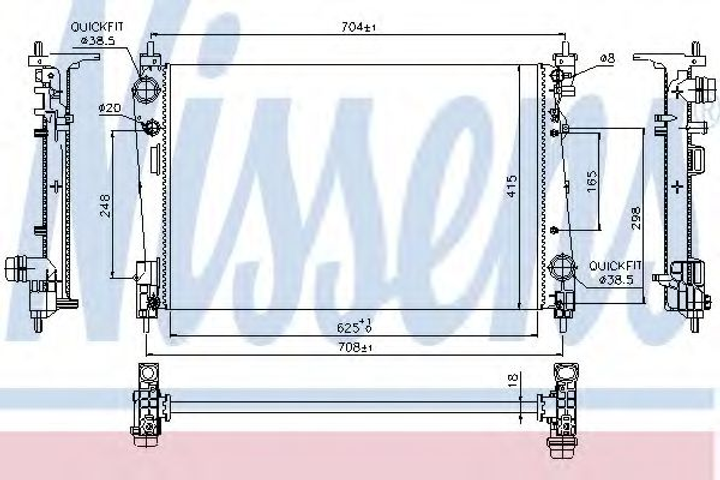 Радіатор ALFA MITO(08-)1.3 JTDM(+)[OE 51863820] Nissens (617864) - зображення 1