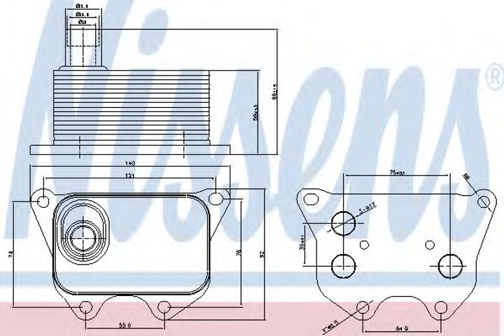 Масл.рад. AI A 1/S 1(10-)S1 - 2.0 TFSI(+)[OE 06J117021D] Nissens (90659) - зображення 1