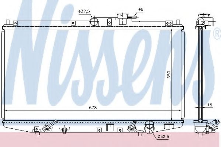 Радиатор HD ACCORD(98-)1.6 и 16V(+)[OE 19010-PDA-E01] Nissens (68117) - изображение 1