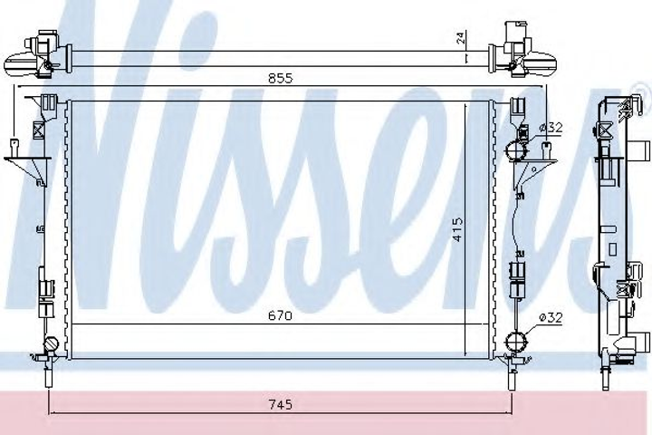 Радиатор RN ESPACE IV(02-)2.0 и 16V T(+)[OE 82 00 008 764] Nissens (63813) - изображение 1